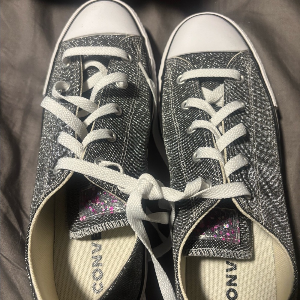Converse Gray and White Low Top Sneakers